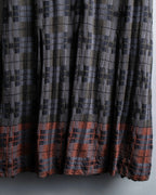 "HERMES" Check pattern cropped skirt