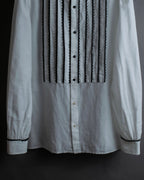 "Saint Laurent" 22SS Ribbon lace design tuxedo shirt