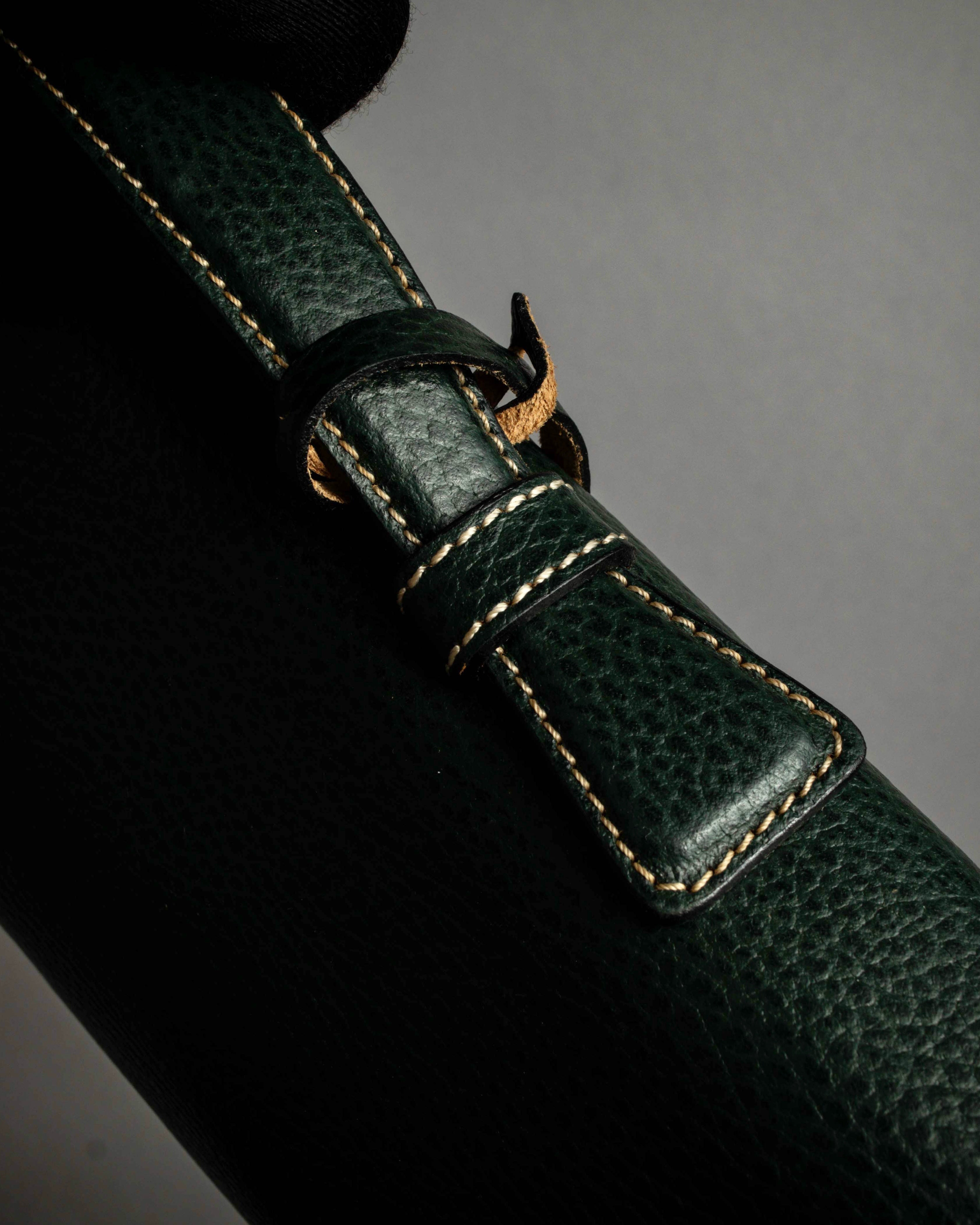 "E. MARINELLA Sottobraccio" Slide closure design 2way leather bag