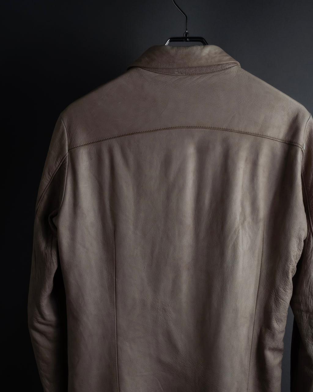 "ISAMU KATAYAMA" Dart-shaped deer leather shirt jacket