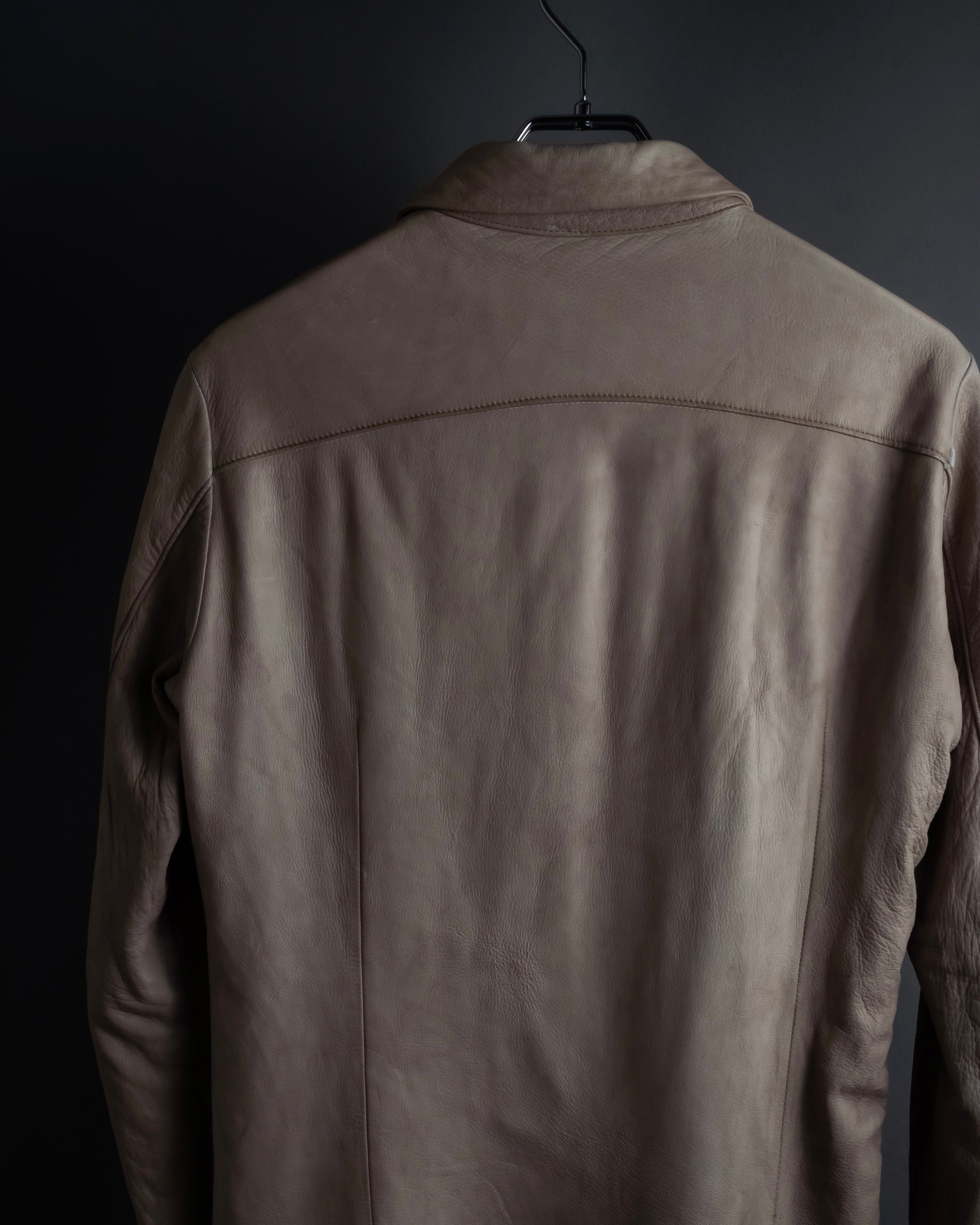 "ISAMU KATAYAMA" Dart-shaped deer leather shirt jacket