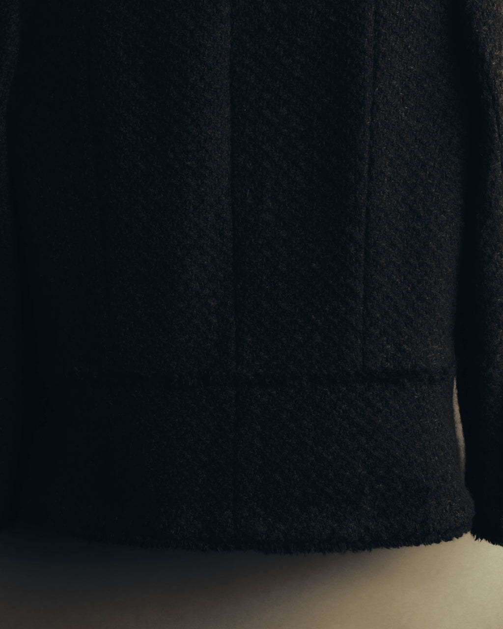 "CHANEL" 04AW Textured wool angora tweed zip jacket