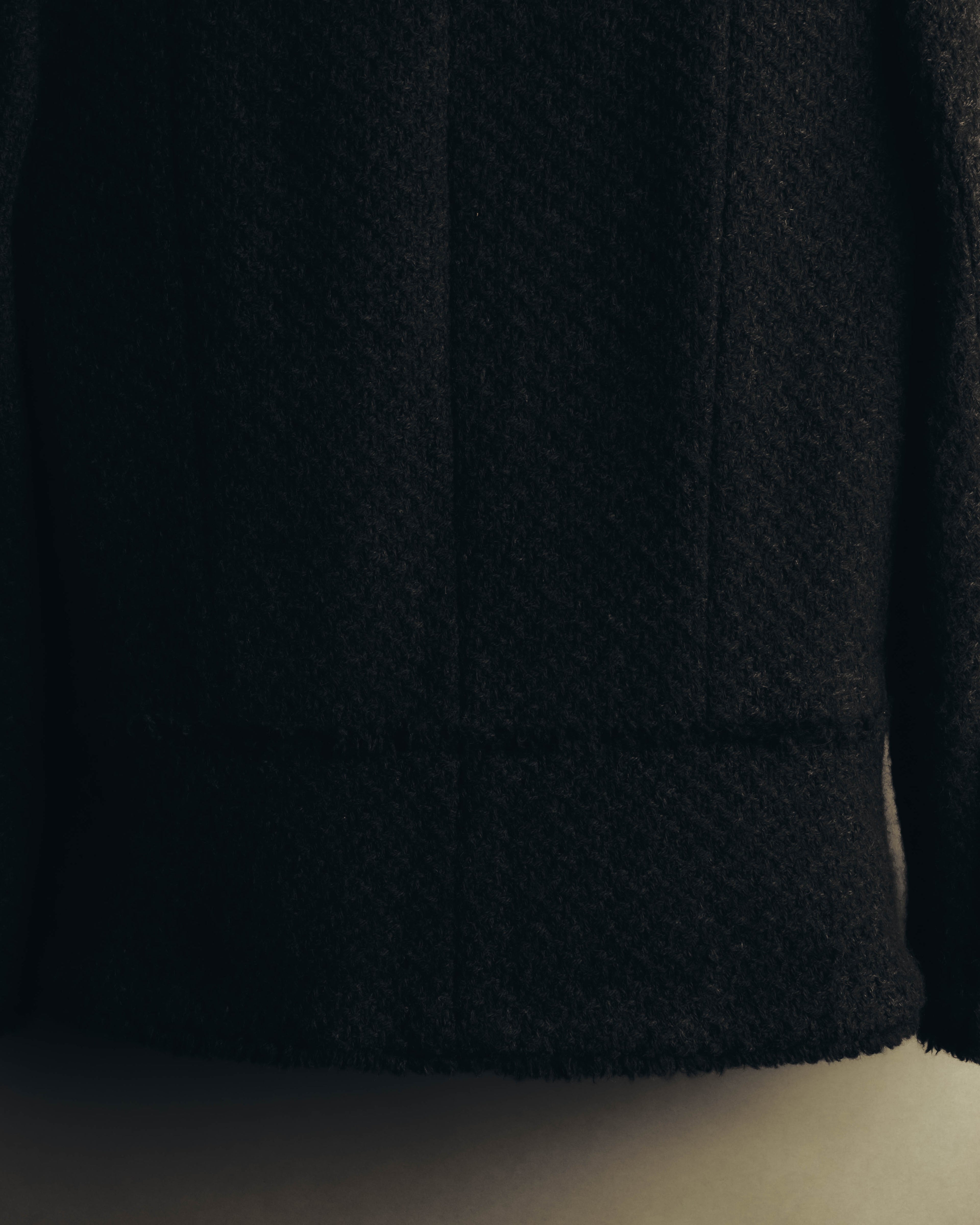 "CHANEL" 04AW Textured wool angora tweed zip jacket