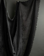 "CHANEL" Logo engraved design cashmere super large stole