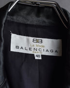 "BALENCIAGA La Mode" Satin-switched piping design tailored jacket