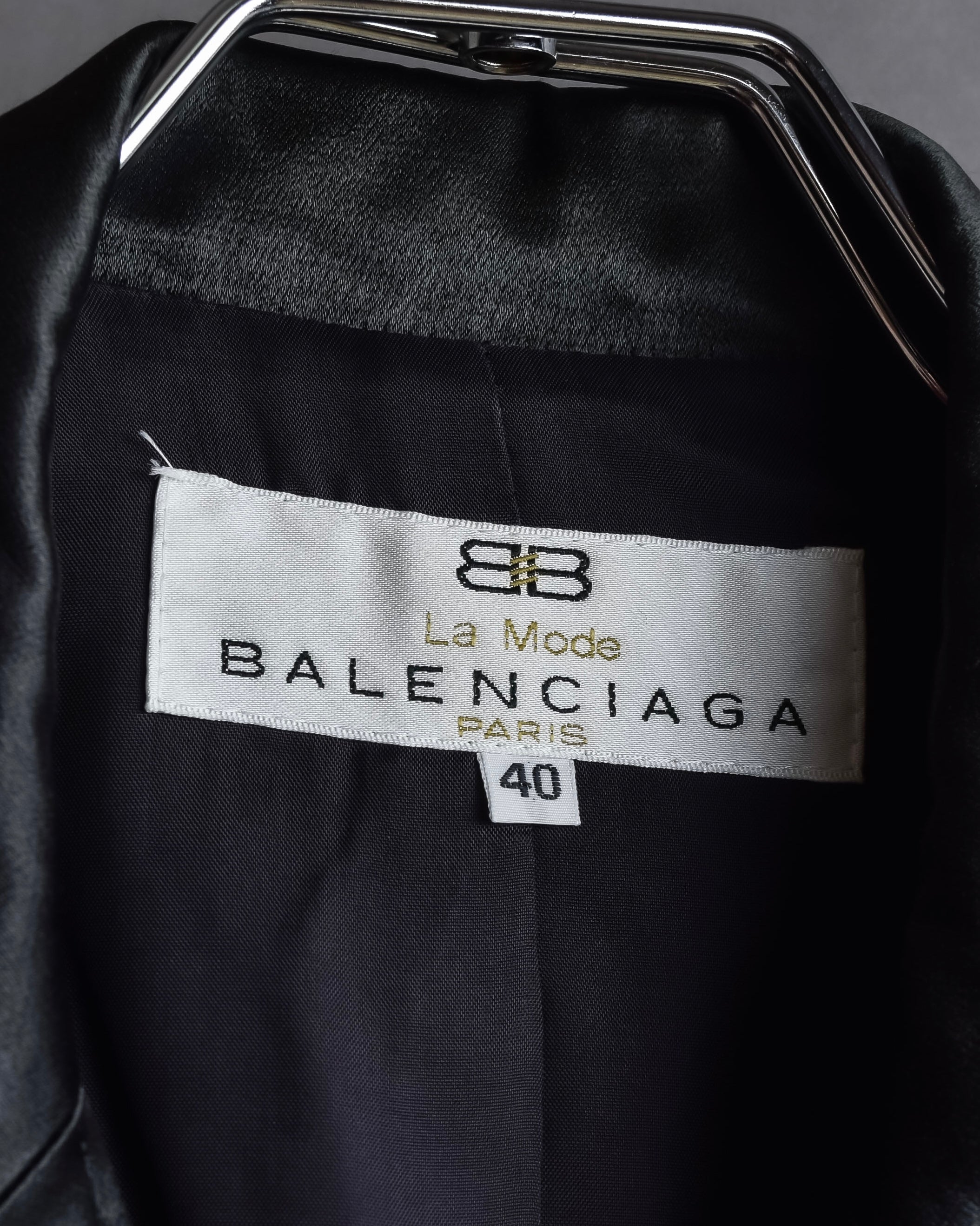 "BALENCIAGA La Mode" Satin-switched piping design tailored jacket