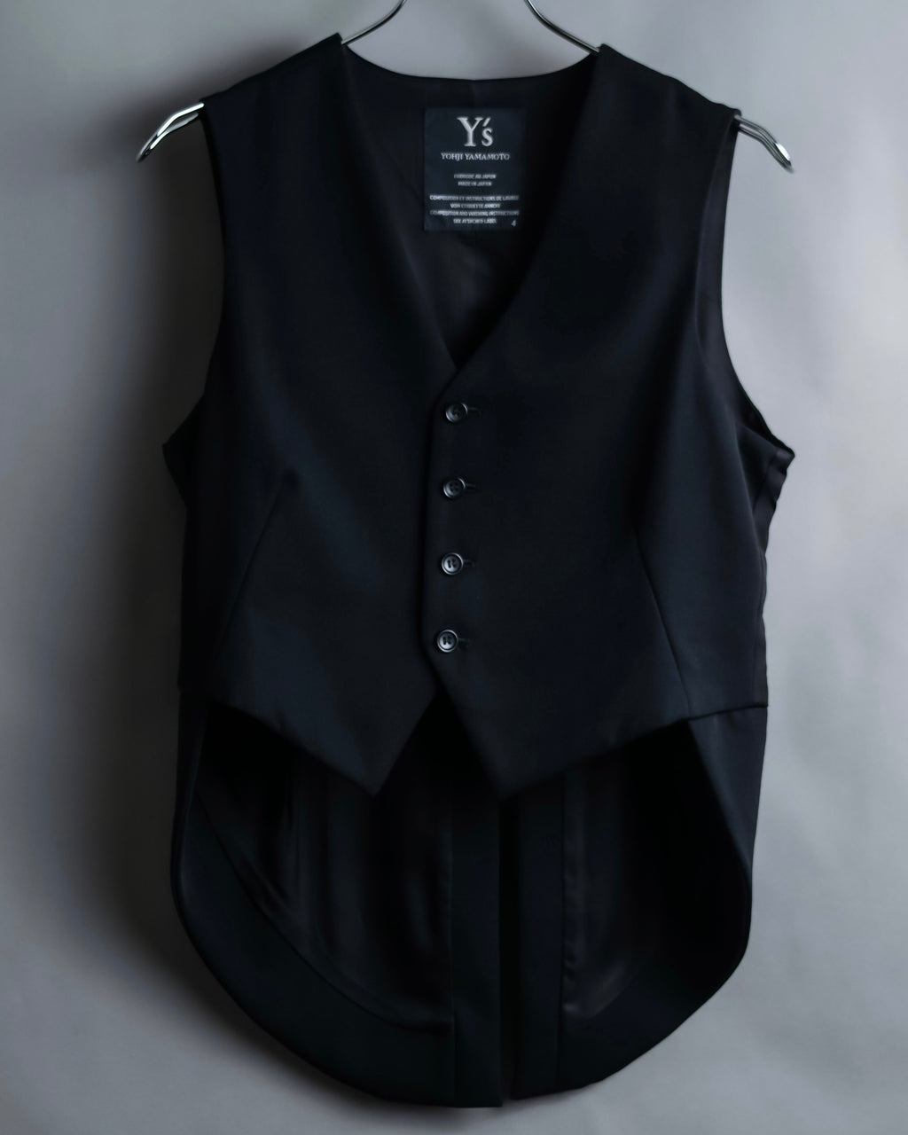 “Y‘s” Tail coat detailed vest