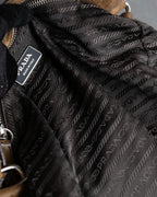 "PRADA" Hook hardware design ostrich leather shoulder bag