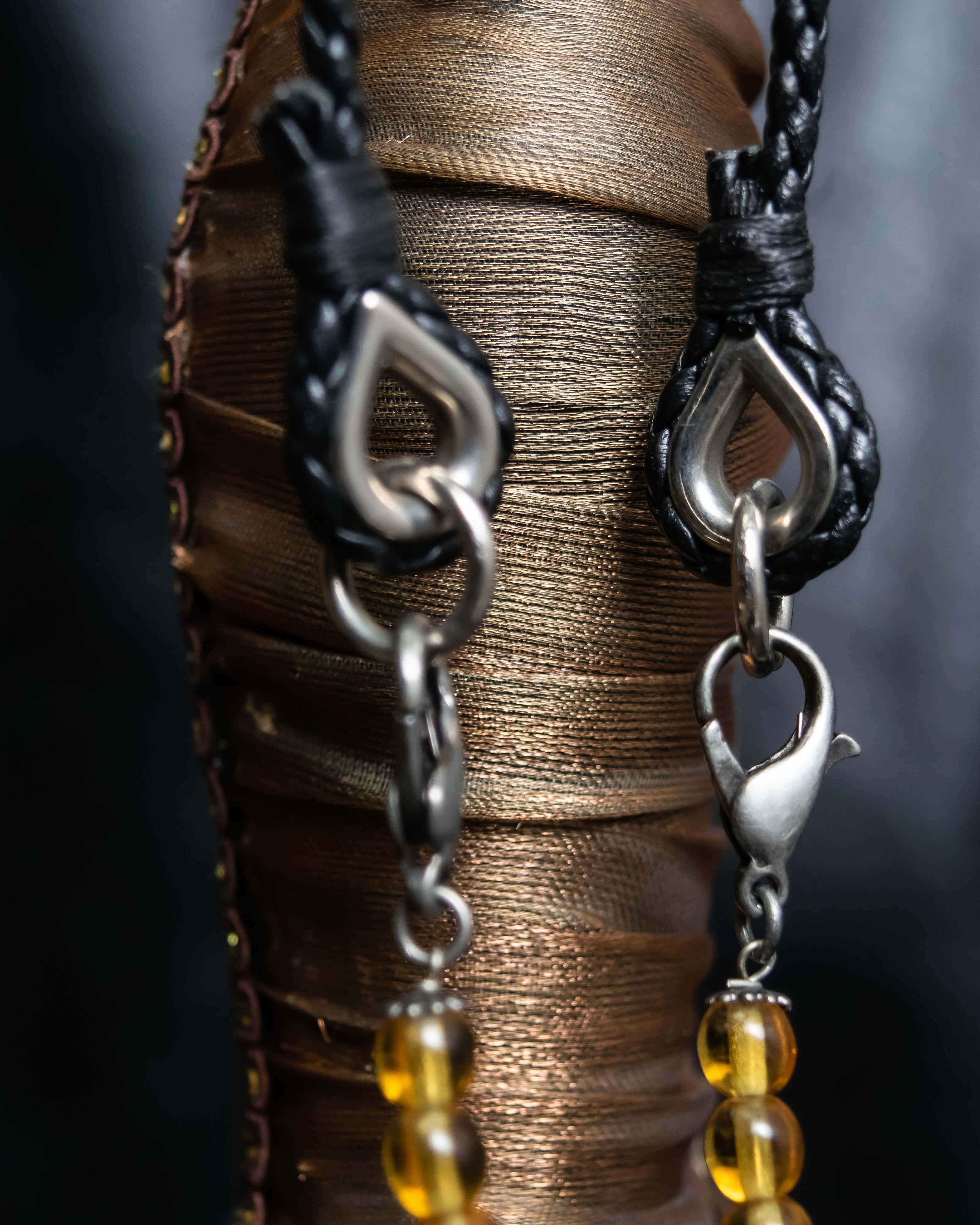 “Dolce&amp;Gabbana” Yellow crystal cross chain necklace