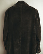-SPECIAL- "GUCCI" 90's-00's Dark brown corduroy tailored chesterfield coat