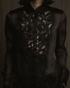 "LOEWE" 2014AW Sheer embroidered shirt