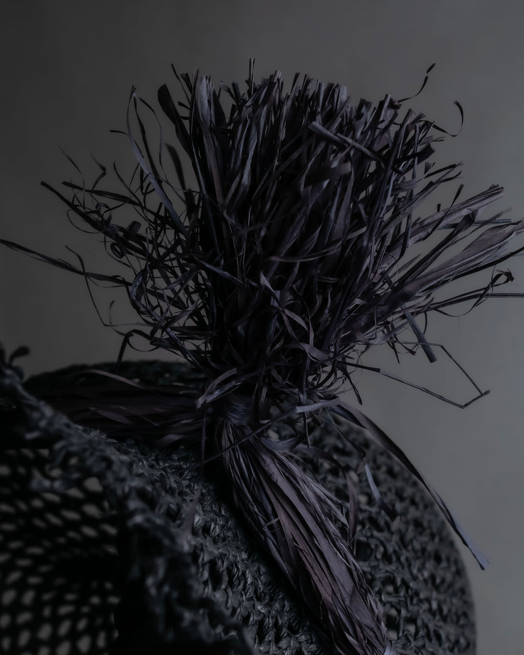 "Christian Dior" Raffia ribbon design paper fiber hat