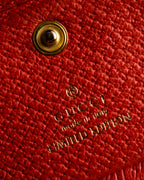 "GUCCI" Botanical pattern double G motif leather bifold wallet