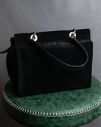 "CELINE" Horizontal form suede one-handle bag