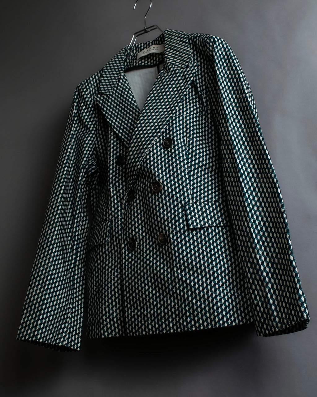 "MARNI" Geometric pattern double-breasted tailored jacket