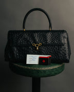 “Jardin des Sacs” 80’s-90’s Ostrich leather top handle bag
