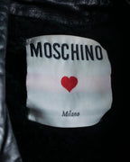 "MOSCHINO" Box silhouette leather double rider jacket