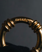 "HERMES" 80’s-90’s equestrian-threaded scarf ring