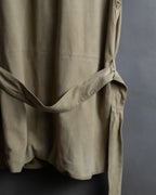 "Salvatore Ferragamo" Belted suede sleeveless dress