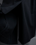 "CELINE" Hedi Slimane period metal buckle design long coat