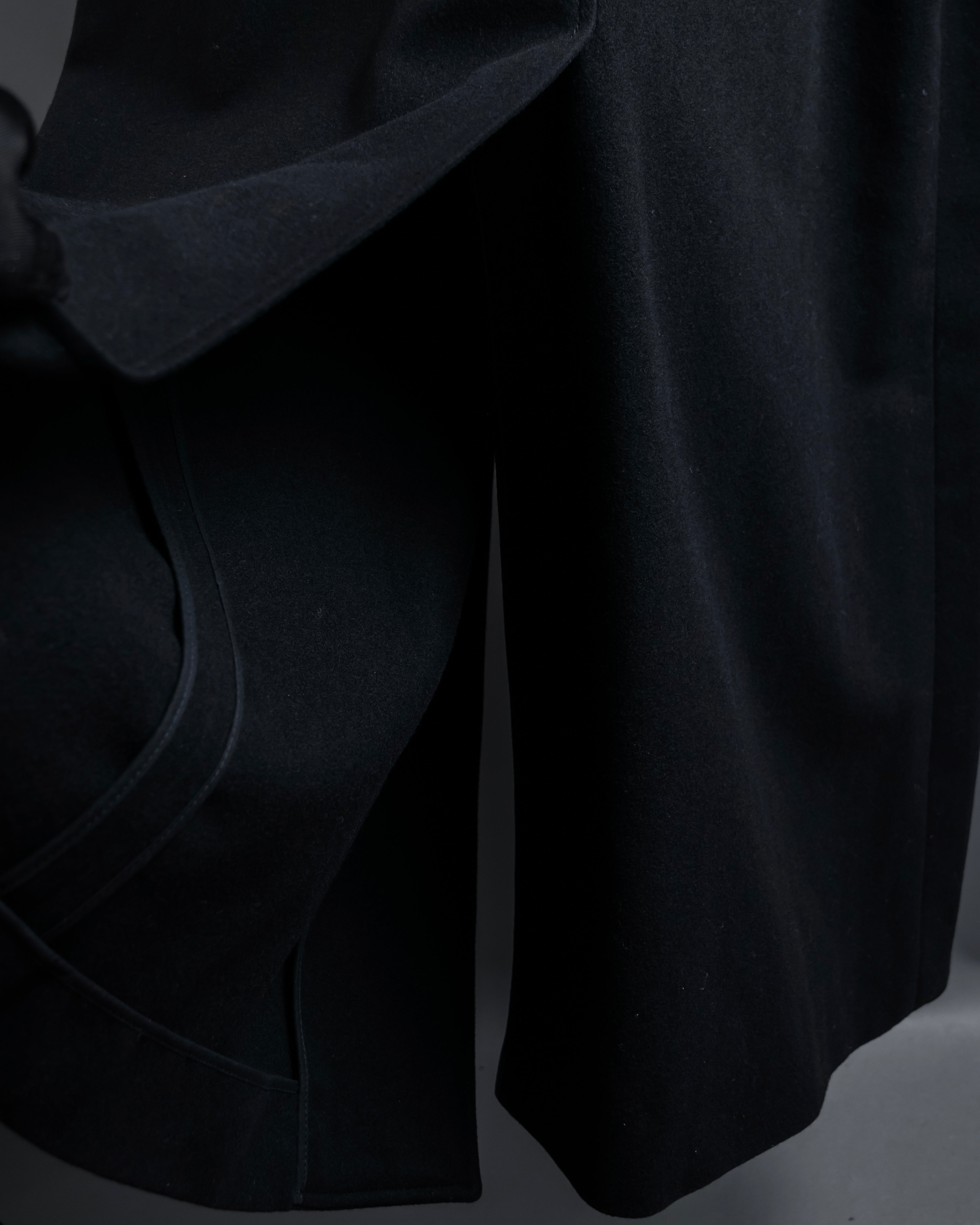 "CELINE" Hedi Slimane period metal buckle design long coat