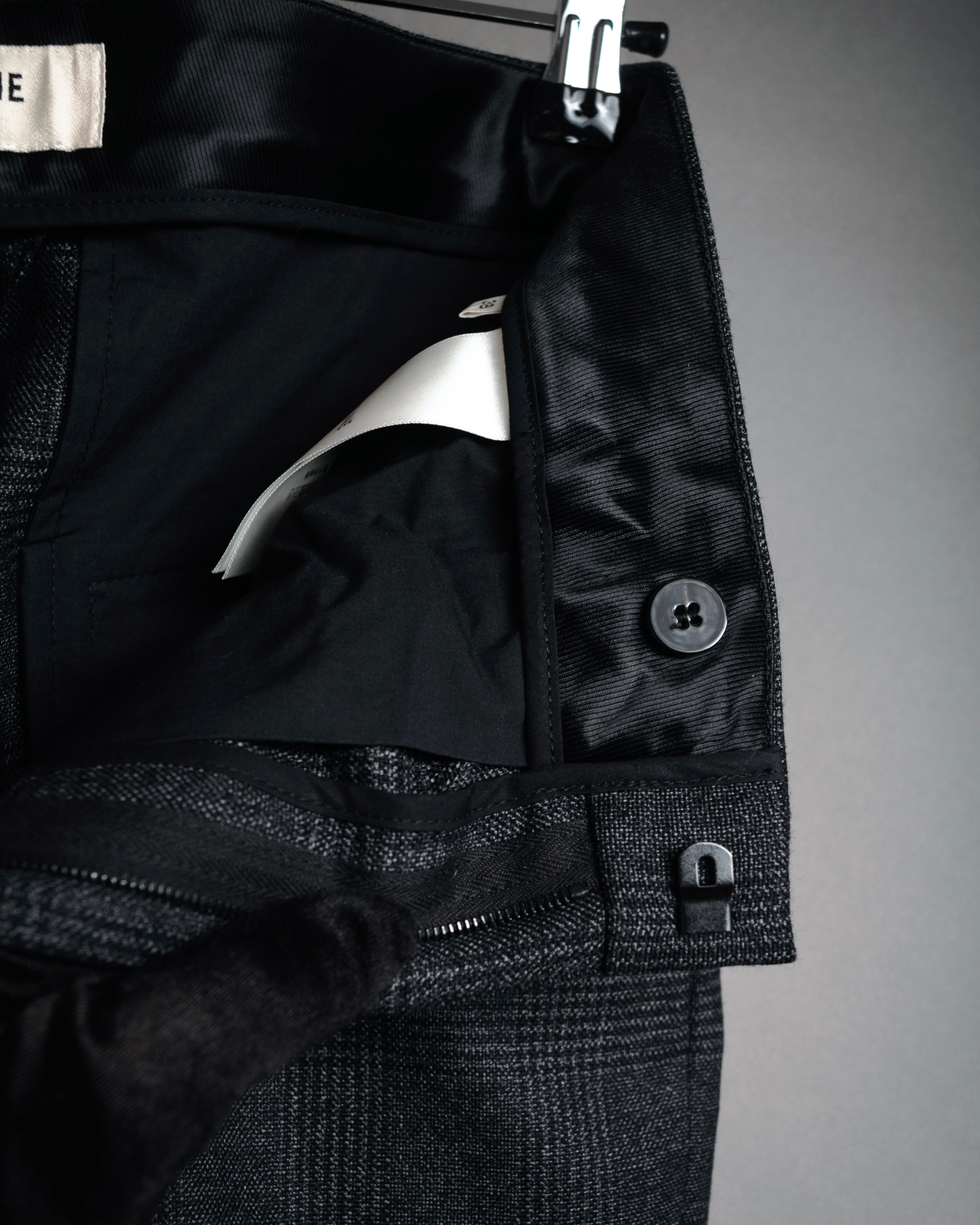 “CELINE” Post-2018 Glen check wool tailored trousers