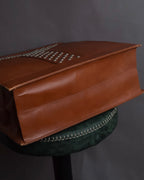 "YVES SAINT LAURENT" Studded Y design open-top leather tote bag