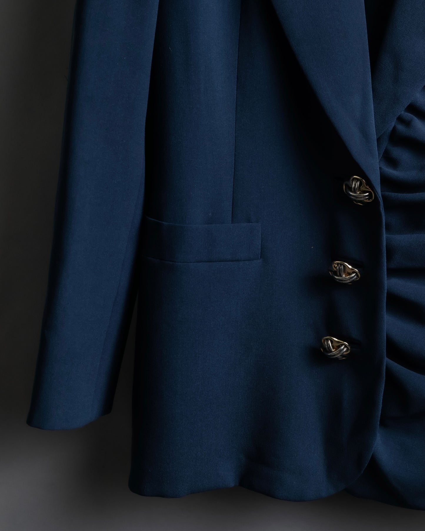 "Christian Dior" Asymmetrical gathered design tailored jacket