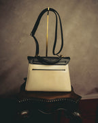 "Salvatore Ferragamo" 20's Bicolor leather top-handle bag