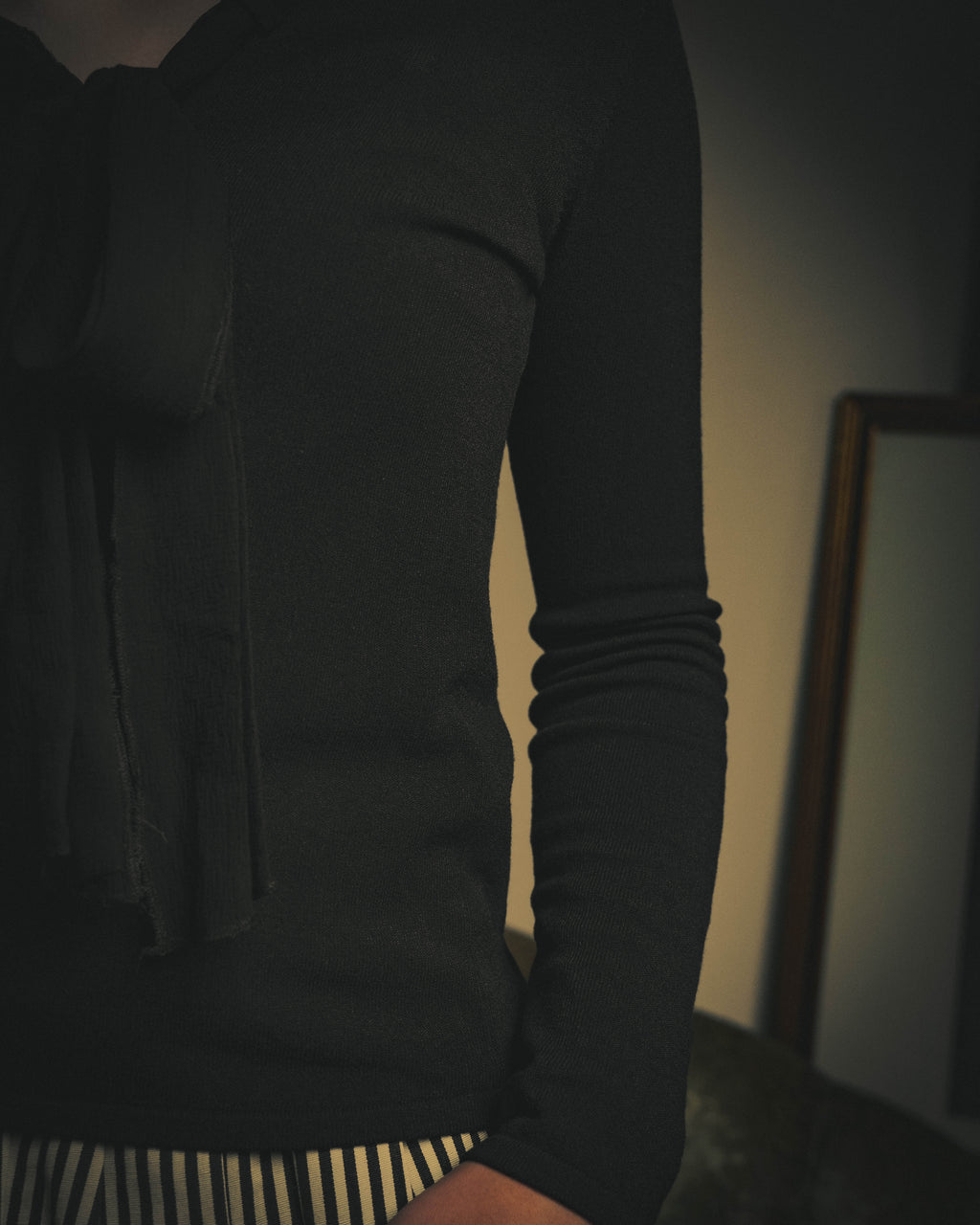 -SPECIAL- "CHANEL" 04AW Sheer bow-tie knit top