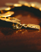 -SPECIAL- “Yves Saint Laurent” 80’s-90’s Hammered gold coin link bracelet
