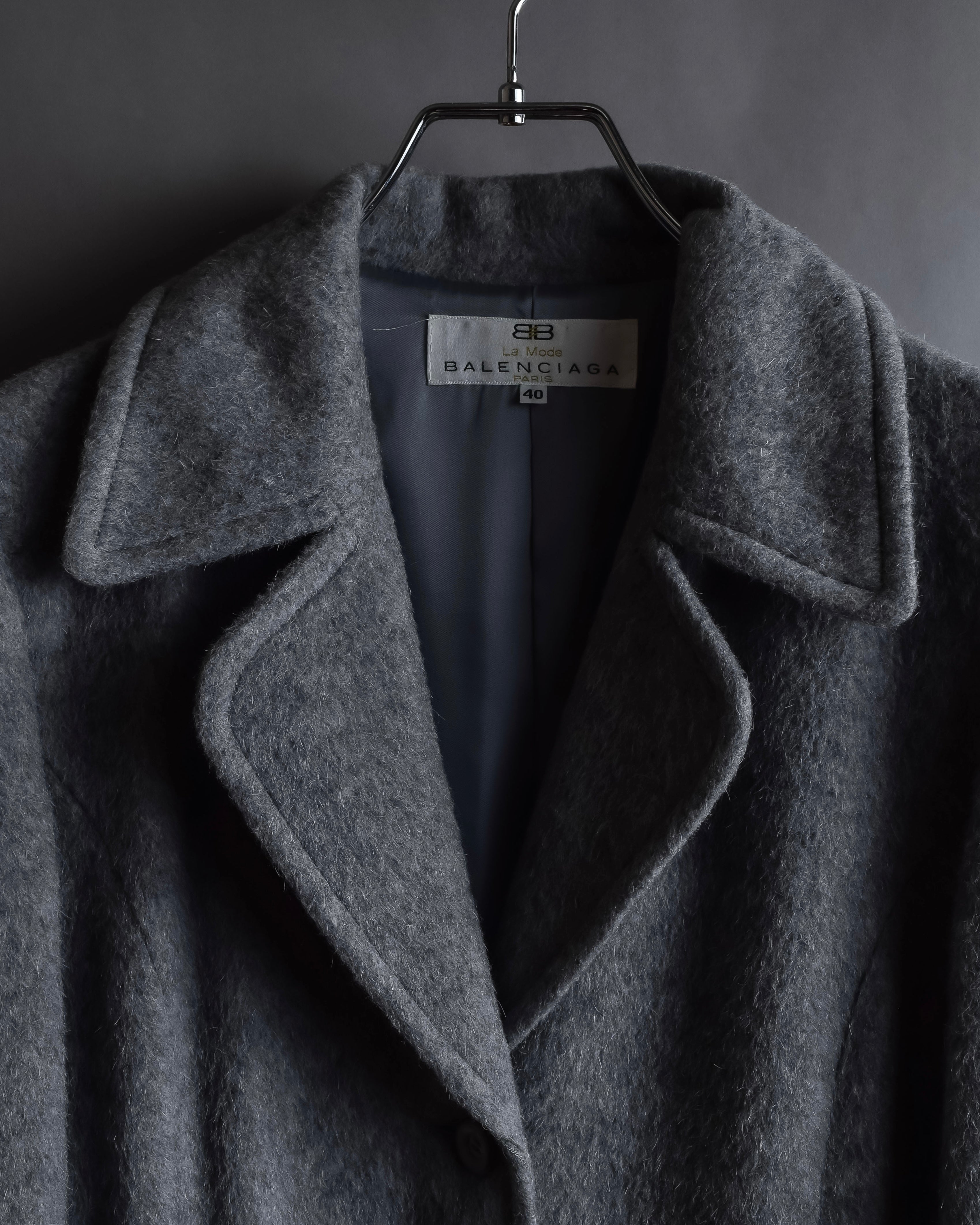 "BALENCIAGA" Alpaca blend maxi length shaped chester coat