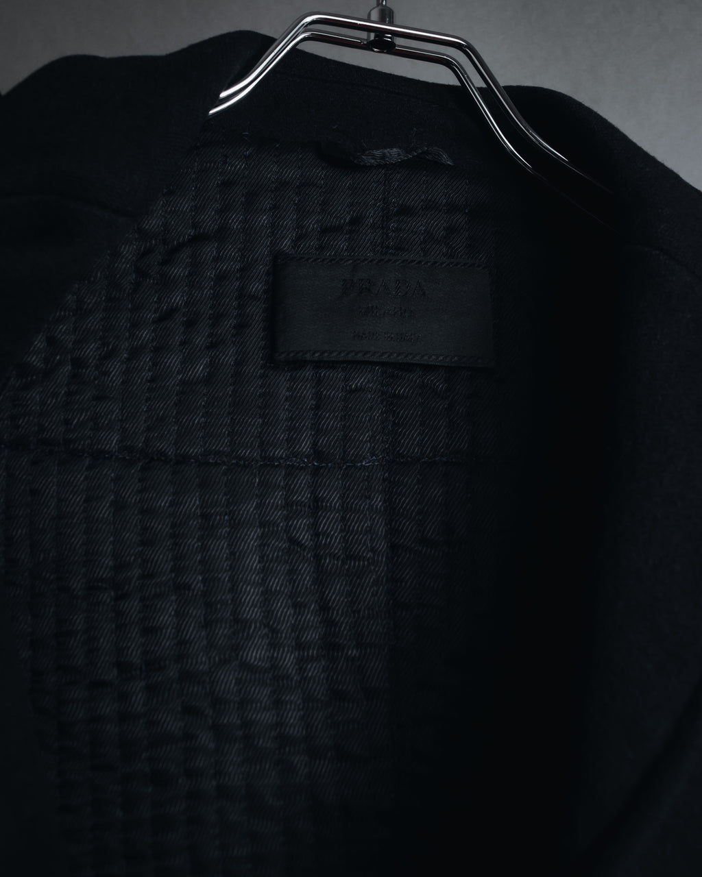 "PRADA" 90’s-00’s Minimal double-breasted wool jacket