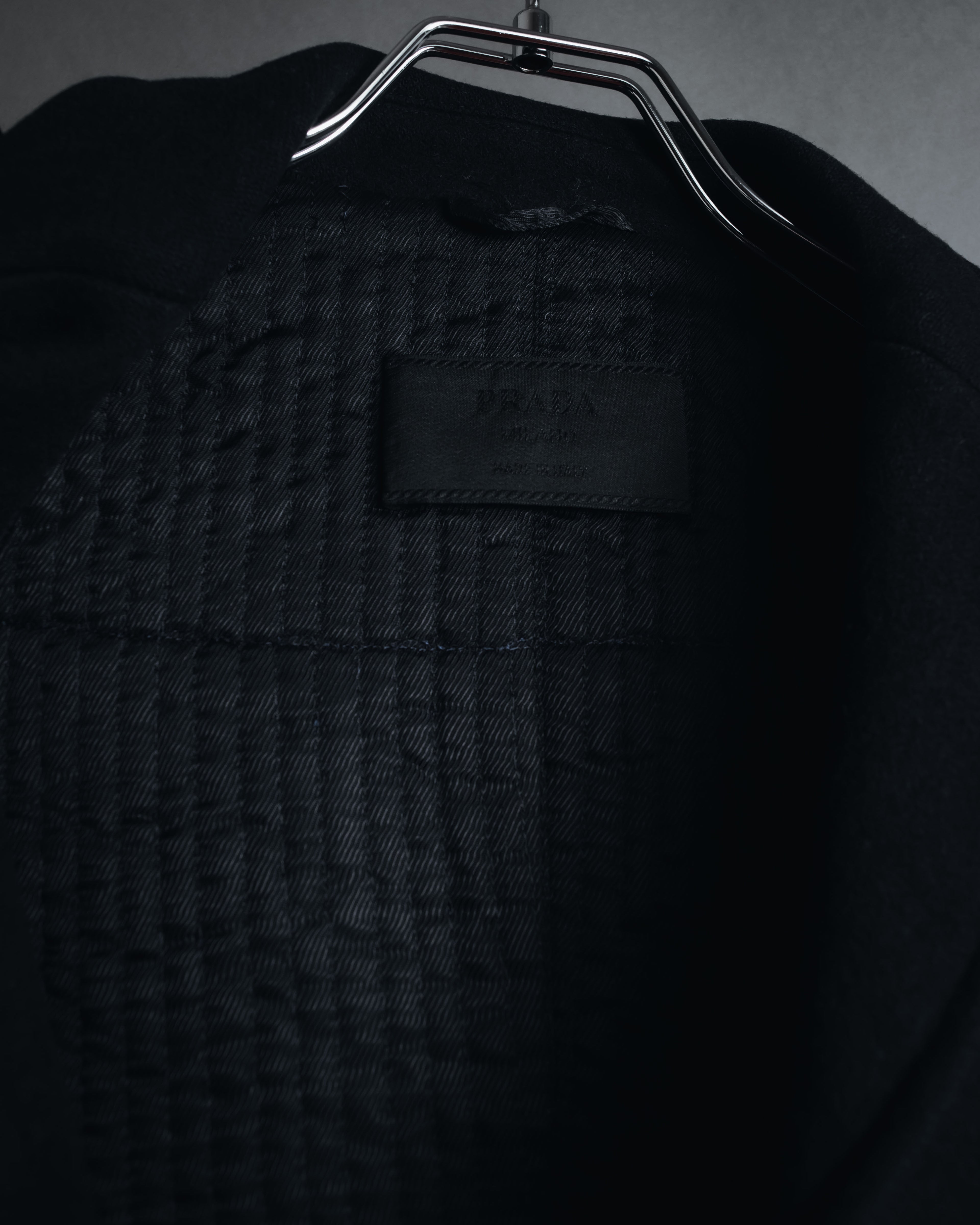 "PRADA" 90’s-00’s Minimal double-breasted wool jacket