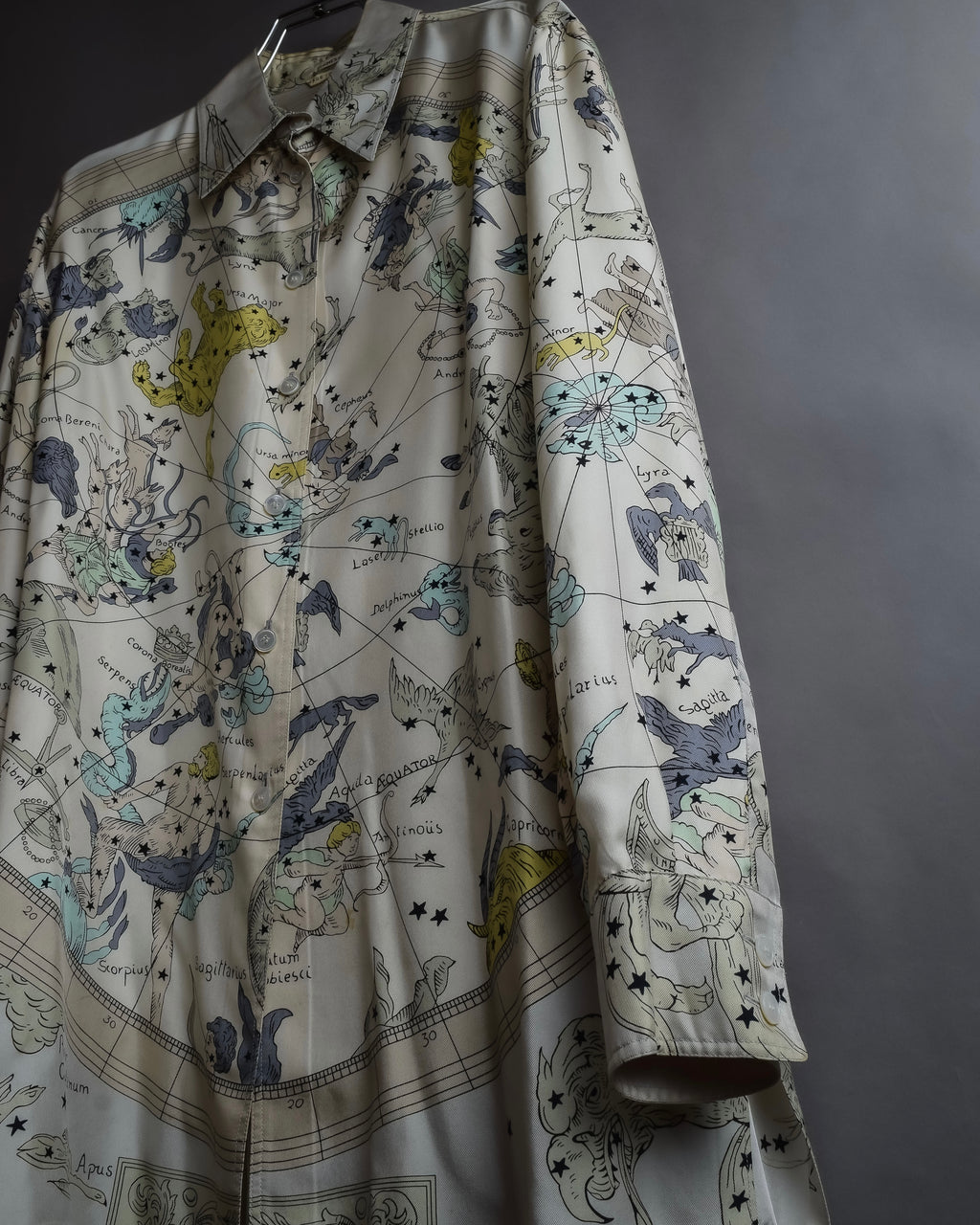 "HERMES" Margiela period Les Étoiles, Stars silk shirt