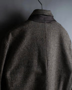 "BURBERRY Black Label" Leather combination design zip-up blouson