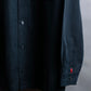 "SIGNUM" Vertical line relaxed fit black shirt