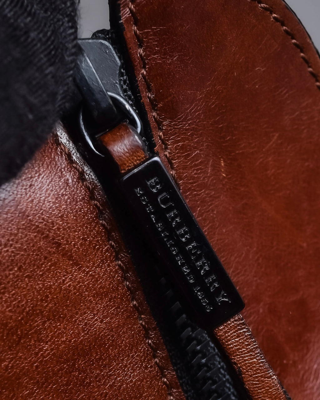 "BURBERRY" Harness detail check canvas leather bag