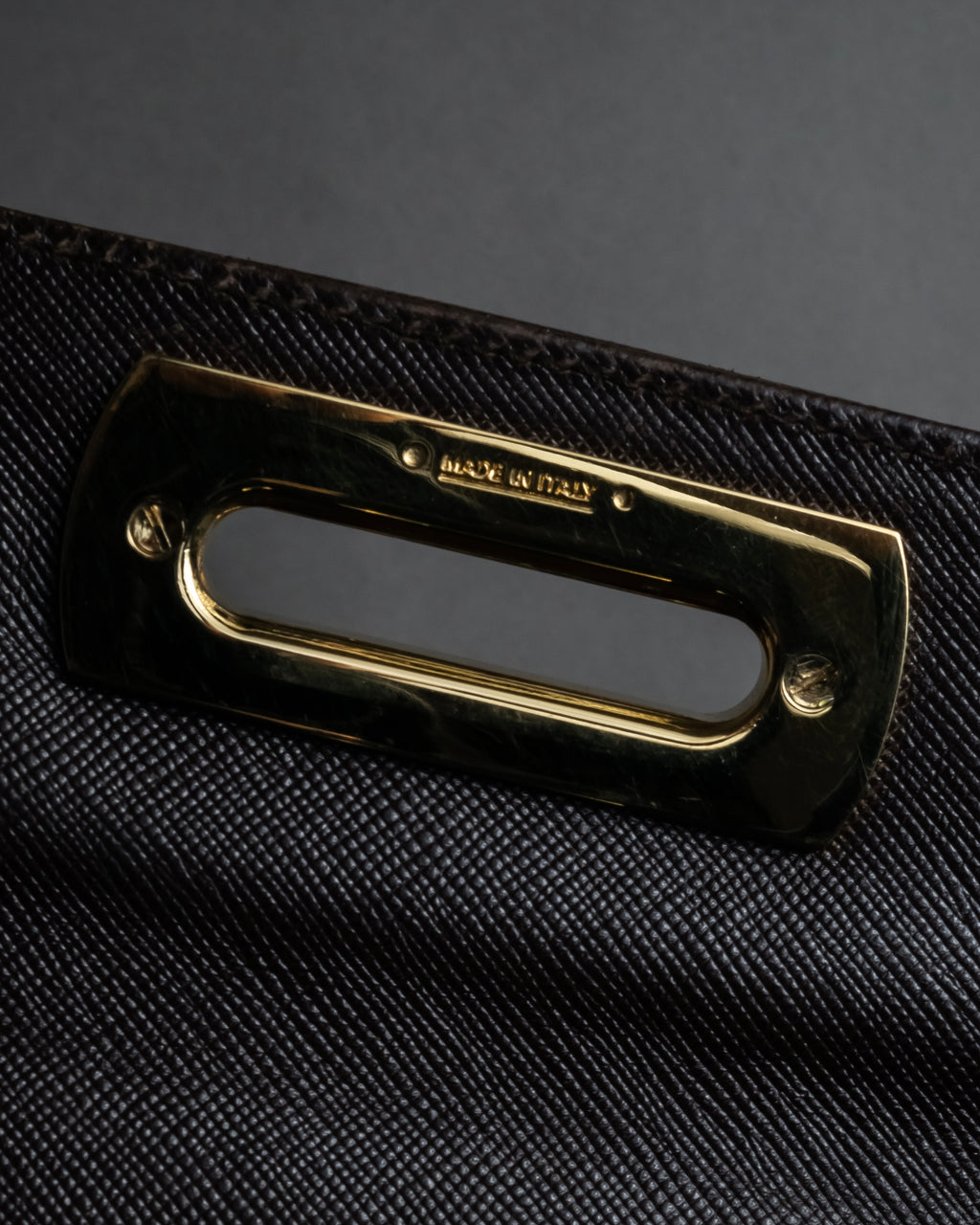 "Salvatore Ferragamo" Structured Gancini 2way dark brown leather bag