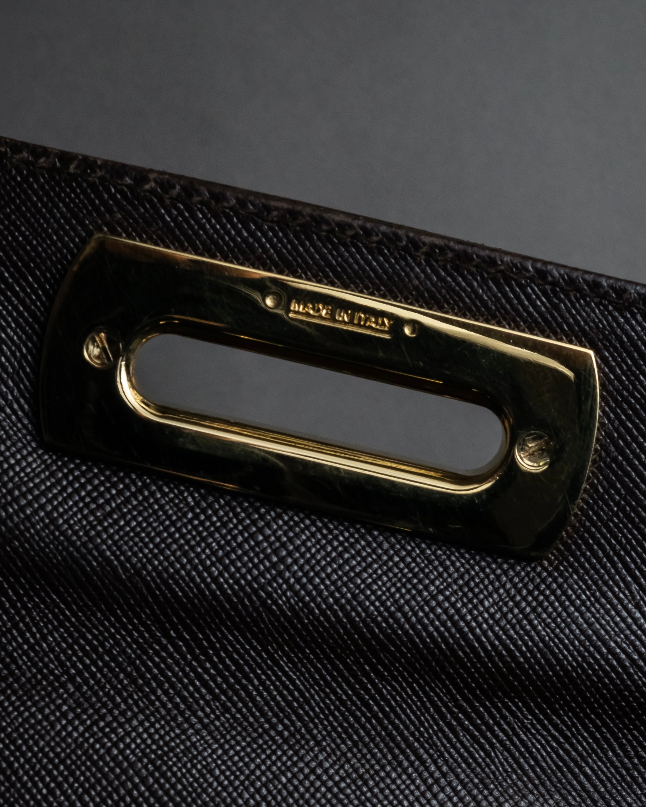 "Salvatore Ferragamo" Structured Gancini 2way dark brown leather bag