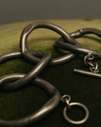 -SPECIAL- “Jean Paul Gaultier” 90’s-00’s sculptural gunmetal loop bracelet