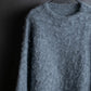 "Vintage drop shoulder shaggy knit pullover"