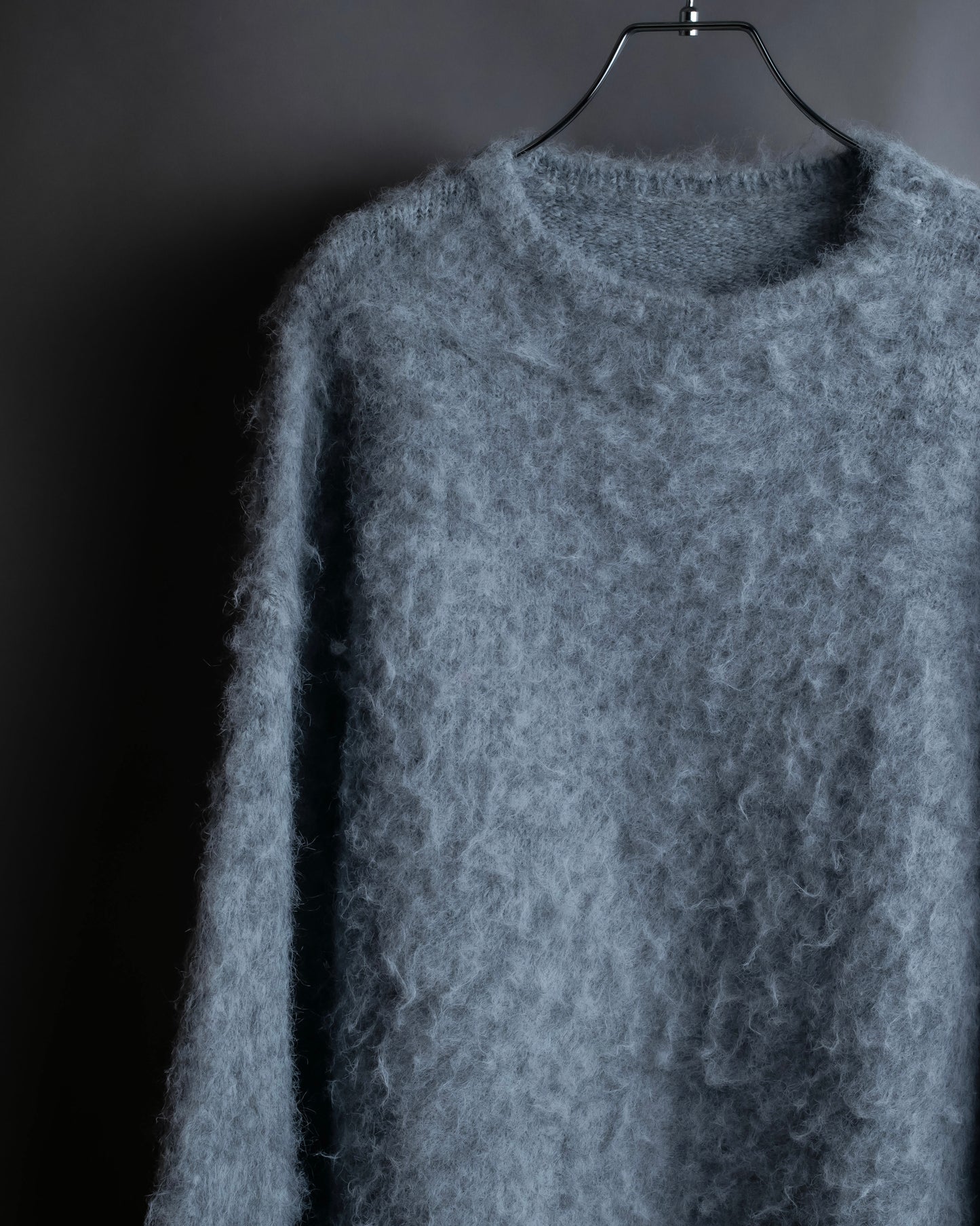 "Vintage drop shoulder shaggy knit pullover"