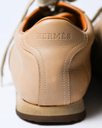 HERMES/ “Quick” H-Logo Leather Sneaker Brown