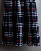 "BURBERRYS" Nova check pattern belted cropped quilted skirt