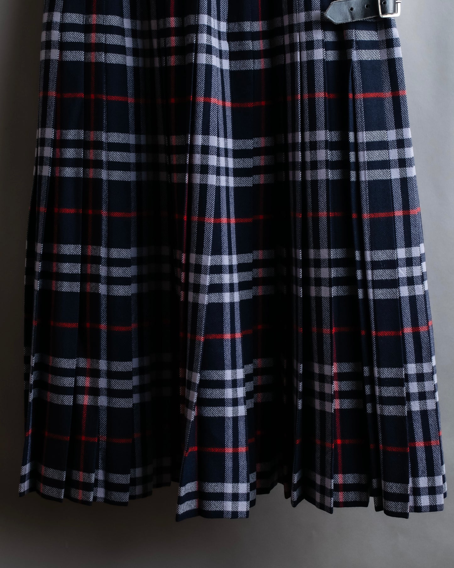 "BURBERRYS" Nova check pattern belted cropped quilted skirt