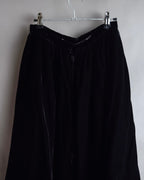 "CELINE" Pleated satin hem velvet flare skirt