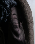 "Dolce &amp; Gabbana" Herringbone pattern slim shape chester coat