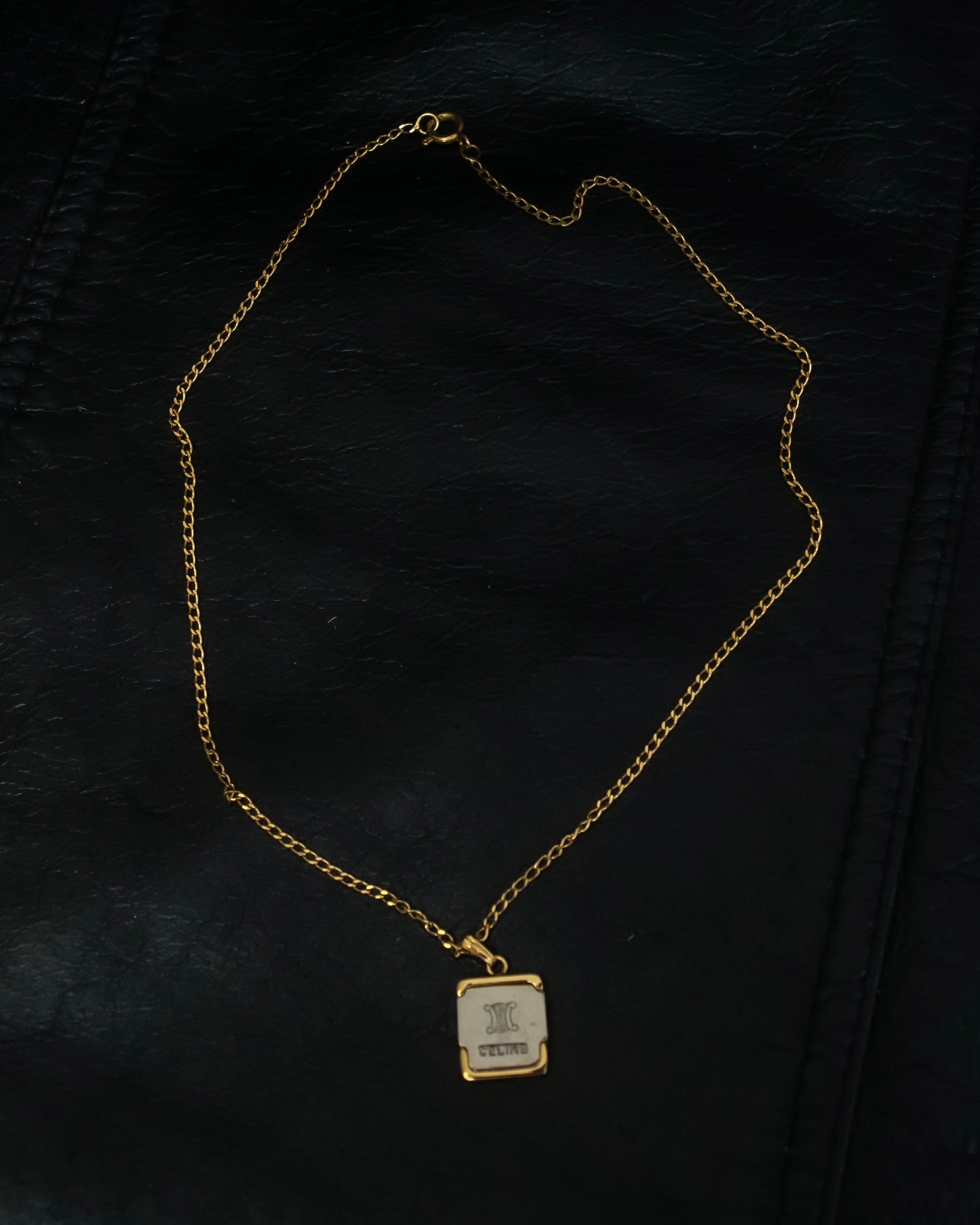 "CELINE" Logo pendant necklace