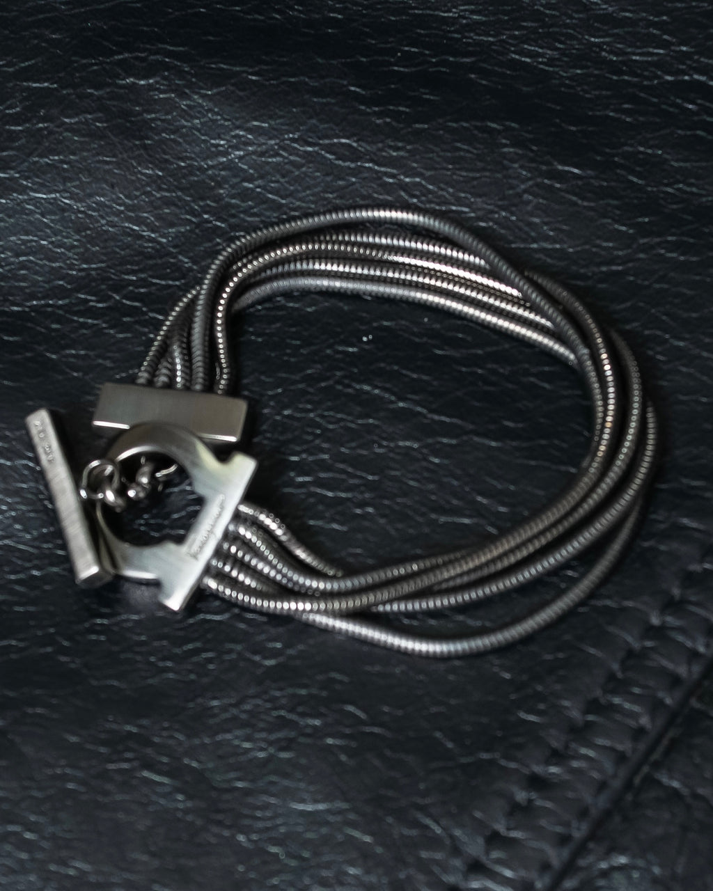 "Ferragamo" Gancini motif five row bracelet